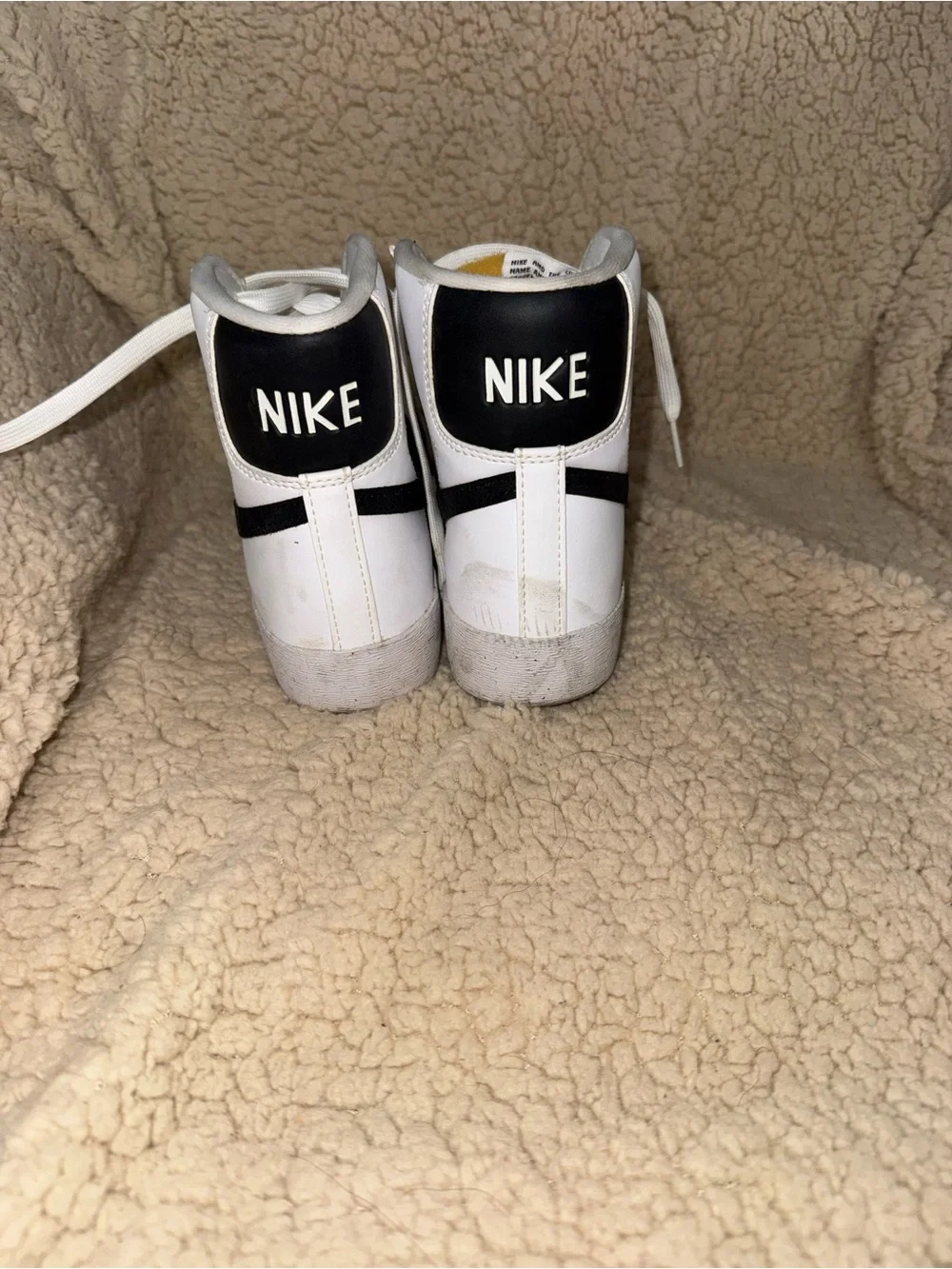 Nike White and Black High-Top Sneakers